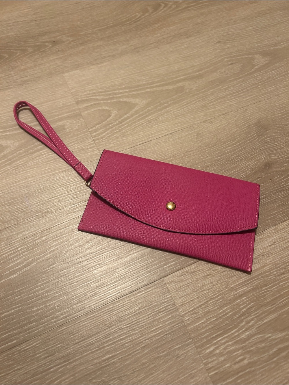 Montana West NWOT Women's Pink Gold Accented Clutch Wristlet